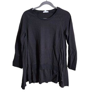 Neon Buddha Lagonlook Minimalist Oversized Black Peplum Tunic Size S
